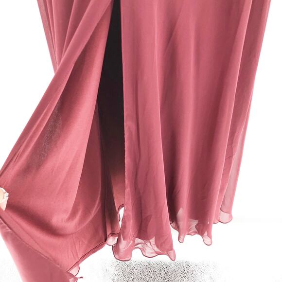 Dessy Collection Womens Halter Gown 2 Red Cabernet Maxi Dress Open Back NWOT - Picture 10 of 13